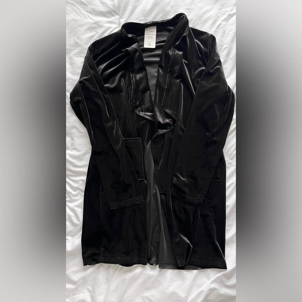 Futurino Velvet Long Sleeve Cardigan